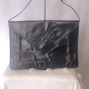ATTANASIO black leather Vintage handbag.